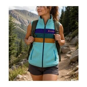 Cotopaxi Vest Womens XS Blue Green Teca Fleece Full Zip Outdoor Hiking Camping